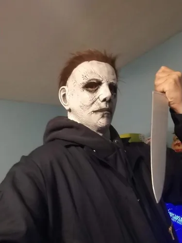 Vista 5 de Máscara de Halloween Michael Myers máscara original de Michael Myers para adultos máscaras de Halloween aterradoras para adultos