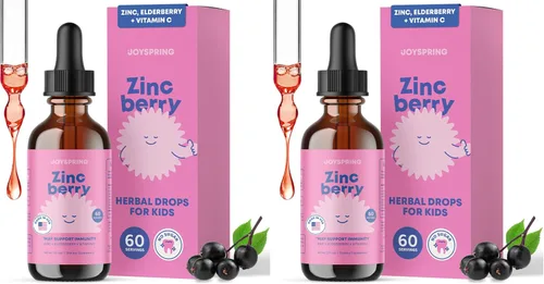 Vista 10 de JoySpring ZincBerry - Suplemento de zinc y vitamina para niños (2 fl oz) Gotas de apoyo inmunológico con sabor a saúco para niños de 3 a 16 años