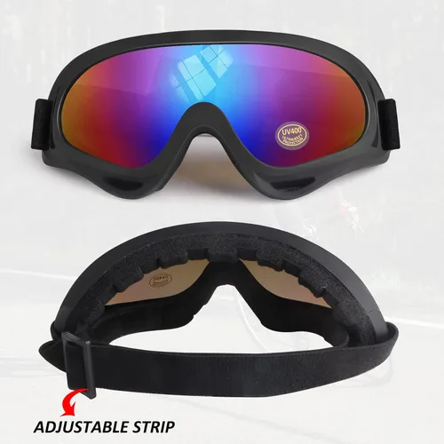 Vista 5 de Gafas de motocicleta para niños, 2 paquetes de gafas para cuatrimoto, motocross, esquí, gafas de carreras todoterreno para niños, gafas anti-UV, a
