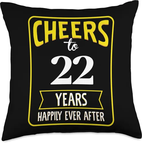 Vista 4 de Cheers to 22 years happily ever after Throw Pillow