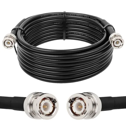 Vista 10 de MOOKEERF Cable BNC - 1 pie 2 piezas RG58 50 ohm macho a macho cables coaxiales de extensión BNC de baja pérdida para antenas, radios RF, módems