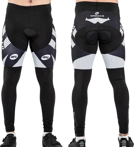 Vista 4 de sponeed - Mallas de ciclismo para hombre, acolchadas, 4D, para ciclismo de carretera