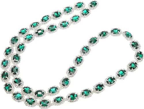 Vista 7 de Borde de diamantes de imitación de 1 yarda, cierre de diamantes de imitación de cristal, flecos para coser joyas, manualidades