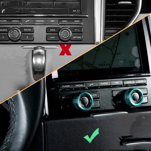Vista 4 de Xotic Tech - Consola central de CA con control de clima multimedia para pomo de volumen, cubierta compatible con Porsche Cayenne y Panamera Azul