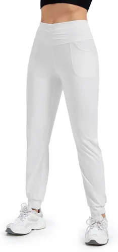 Vista 4 de Blaosn Pantalones deportivos fluidos para mujer con bolsillos, pantalones deportivos de yoga, entrenamiento, leggings casuales para descansar, ropa