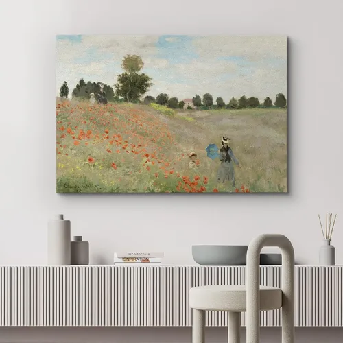 Vista 20 de wall26 Prado con álamos por Claude Monet - Arte moderno impresionista, arte en lienzo para el hogar, 12 x 18 pulgadas