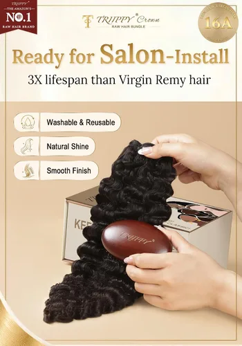 Vista 8 de Cabello humano rizado birmano crudo, 100% pelo crudo camboyano #Birmano rizado color natural
