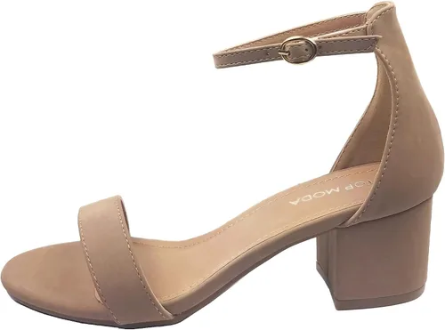 Vista 2 de TOP Moda Darcie-1 - Sandalias de tacón alto con correa al tobillo, suela antideslizante, para bodas, fiestas, bailes, ropa de noche o cualquier