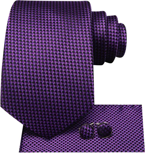 Vista 251 de Dubulle Corbata tejida de cachemira para hombre y gemelos de pañuelo para hombre, conjunto de gemelos para boda formal y negocios