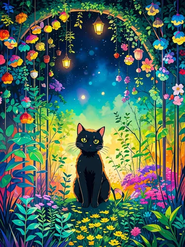 Vista 9 de Kits de Arte de Diamantes de Gato de SANYUN para Adultos, Kits de Pintura de Diamantes de Noche Estrellada, Pinturas de Animales con Diamantes