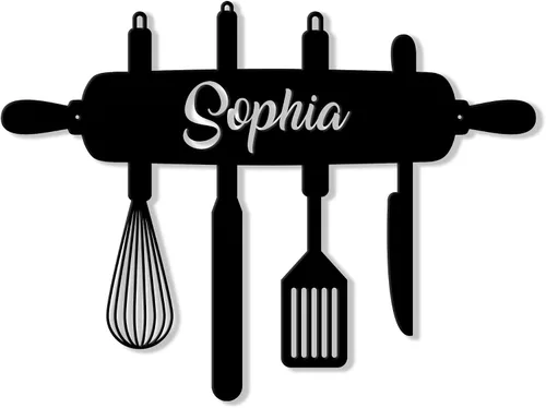 Vista 7 de Personalized Kitchen Chef Metal Sign – Custom Chef Name Wall, Kitchen, Restaurant, Dining Room, Patio, Home, or Bistro Decor – Gift for Mom, Wife