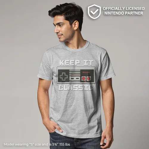 Vista 2 de Nintendo Camiseta Keep It Classic para hombre Athletic Heather