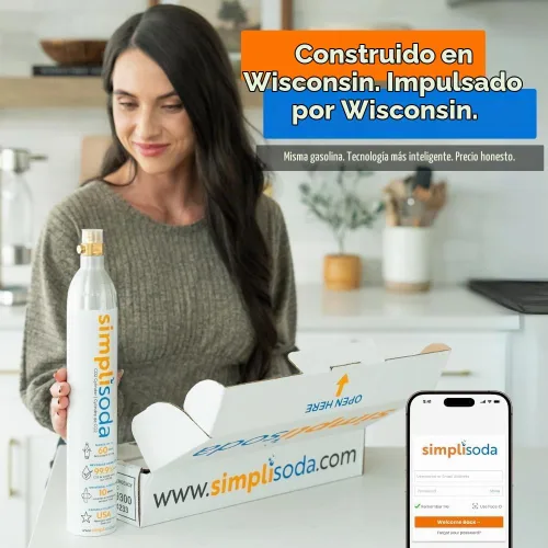 Vista 3 de Cilindros de recipiente de CO2 de 60 litros, compatible con Sodastream BLUE atornillado, Ninja Thirsti, Philips y más, máquina de transmisión