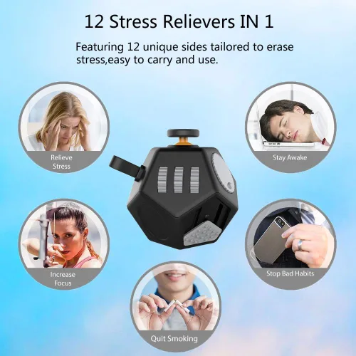 Vista 5 de Mini cubo de dedos, juguetes sensoriales para aliviar el estrés y la ansiedad y la depresión anti para niños y adultos con TDA, TDAH, TOC, autismo