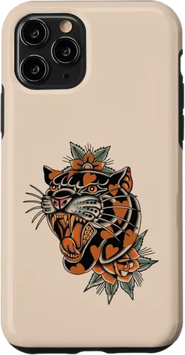 Vista 29 de American Traditional Panther with Hearts Old School Tattoo Case para iPhone 17