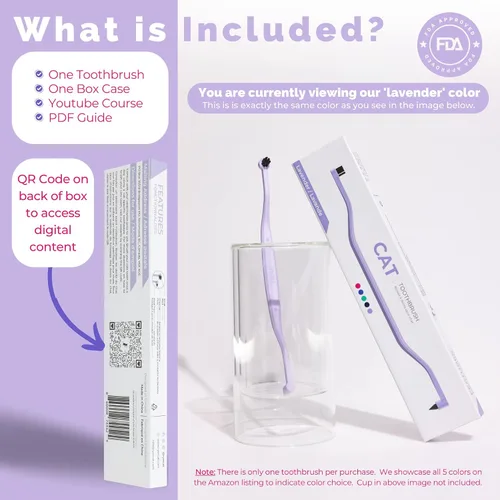 Vista 5 de RYERCAT - Cepillo de dientes para gatos de doble cara, cepillo de dientes para gatito con microcabezal para un ajuste personalizado, suministros