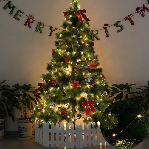 Vista 4 de Luces estrelladas que funcionan con pilas, 50 micro LED de 18 pies, blanco cálido, impermeable, árbol de Navidad, corona, boda de bricolaje