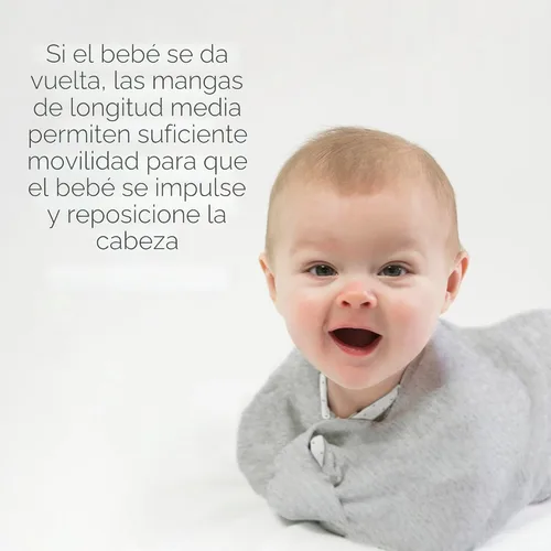 Vista 5 de SwaddleDesigns Saco de envolver con brazos arriba, mangas de media longitud y puños de mitones
