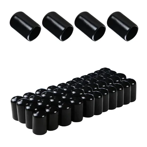 Vista 44 de Cubierta de tapa de extremo redondo de goma 0.08 pulgadas (0.079 in), protectores de rosca de tornillo de PVC flexible de tubería de tubería