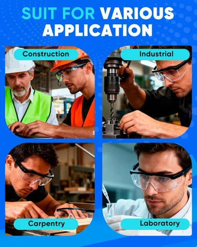 Vista 5 de UCEC Gafas de seguridad sobre anteojos, paquete de 12 gafas protectoras