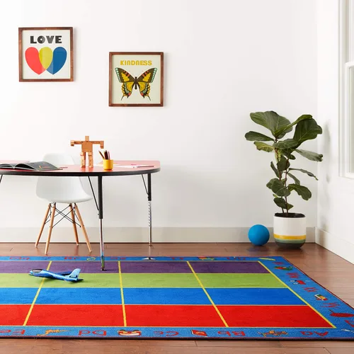 Vista 9 de KidCarpet.com ABC Rainbow - Alfombra para aula con 24 asientos, rectangular de 7 pies 6 pulgadas x 12 pies