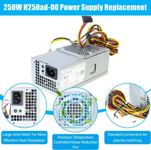Vista 4 de D250AD-00 H250ad-00 Fuente de alimentación de 250W para Dell Optiplex 390 3010 990 790 DT 530s 537s 540s 545s 546s 560s 570s 580s Vostro 200s 220s