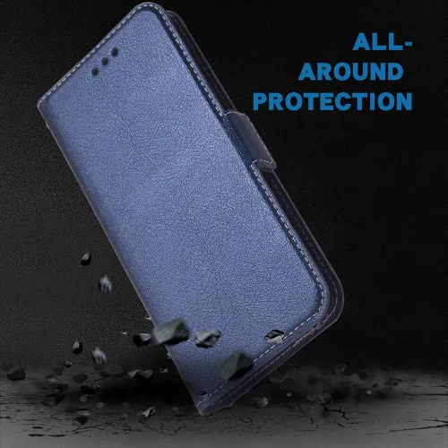 Vista 7 de Compatible con Xiaomi Redmi Note 9 Pro/Note 9s/Note9 Pro Max/Poco M2 Pro Wallet Case Funda de cuero Flip Cover Titular de la tarjeta Fundas de Azul