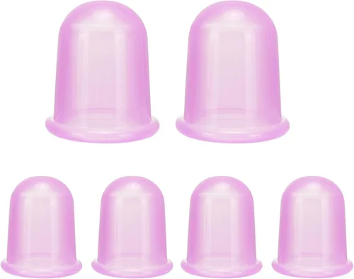 Vista 10 de Juego de terapia de ventosas de silicona (6 piezas), kit de ventosas para terapia de masaje Azul transparente