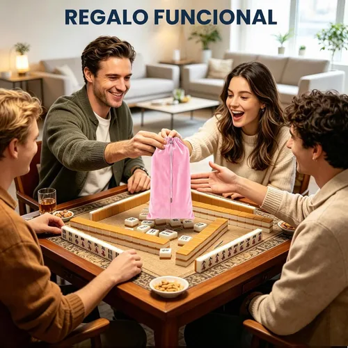 Vista 8 de Mahjong Bolsa de almacenamiento con 4 divisores para estantes Mahjong de 16 Rosa