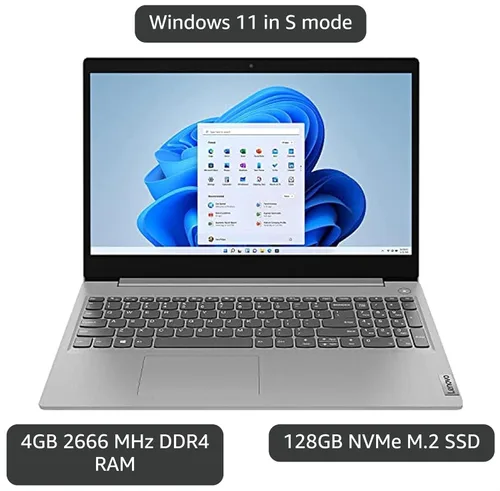 Vista 3 de Lenovo Ideapad 3 15Itl05 15.6" Laptop Core i3-1115G4 4GB RAM 128GB SSD W11H
