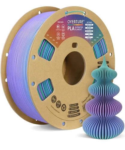 Vista 44 de OVERTURE Paquete de 10 filamentos PLA de 0.069 lbs (0.069 in), filamento de impresora 3D de herido ordenado, paquete de 10 bobinas de 2.2 libras