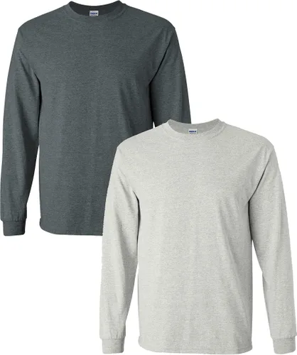 Vista 46 de Gildan - Camiseta de algodón y de manga larga para hombre, modelo G2400 (1) verde irlandés + (1) negro