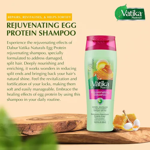 Vista 3 de Dabur Champú Proteína Huevo Vatika 13.5 fl oz