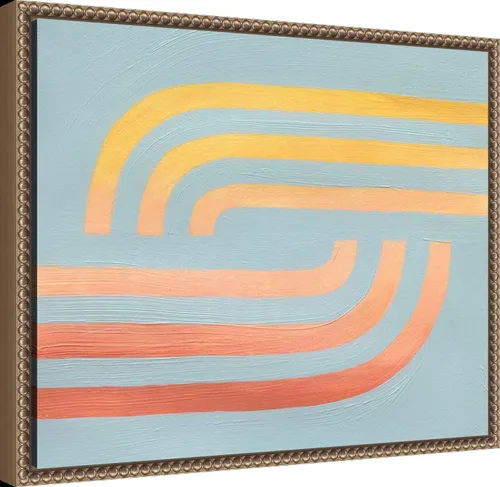 Vista 2 de Amanti Art Framed Canvas Wall Art 16x20 Woven Sea And Sun II by Grace Popp, Framed Wall Art Canvas, Abstract Artwork, Traditional Decor, Small