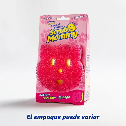 Vista 2 de Scrub Daddy Scrub Mommy Special Edition Pets Cat - Esponja multiusos para platos sin arañazos, sin BPA y fabricada con espuma de polímero, esponja