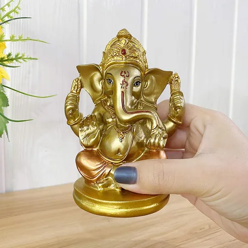 Vista 6 de BangBangDa Estatua de Lord Ganesha hindú – Elefante indio Dios Murti Decoración Pintura a mano Figuras ídolo Boda Regreso Regalos para el Hogar