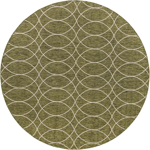 Vista 3 de Unique Loom Outdoor Trellis Collection - Alfombra de área (10 pies, redonda, verde/marfil)
