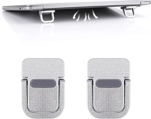 Vista 8 de Abeillo 2 soportes elevadores de teclado portátil, autoadhesivo, soporte invisible para teclado de computadora para escritorio, pies de laptop Negro