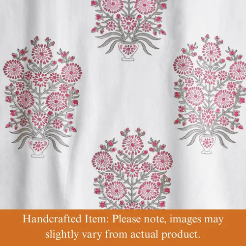 Vista 2 de Saffron Marigold Servilletas de cena 100% algodón rosa, juego de 6, estampado a mano con dalia Daydreams - diseño CP, comercio justo, servilletas