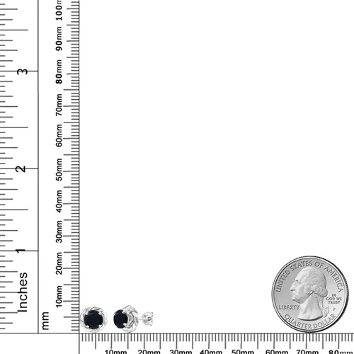 Vista 379 de Gem Stone King Aretes de plata de ley 925 de 0.236 in con piedra natal redonda para mujer