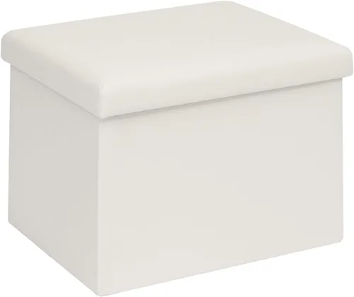 Vista 20 de B FSOBEIIALEO Cubo otomano plegable de almacenamiento con piel sintética para sala de estar, dormitorio, oficina en casa, reposapiés de Negro