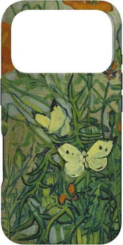 Vista 30 de Vincent Van Gogh - Carcasa para iPhone 17, diseño de mariposas y amapolas
