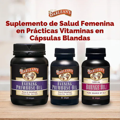 Vista 7 de Barlean's Cápsulas blandas de aceite de onagra con ácido gamma-linolénico
