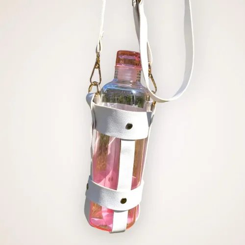 Vista 3 de Botella de agua de vidrio de 16 onzas, 100% borosilicato, rosa, transparente y azul, medidas motivacionales con tiempo, sin BPA, ecológica