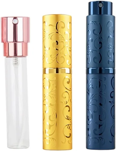 Vista 4 de Botella de perfume de viaje de 0.3 fl oz, atomizador de perfume recargable, botella de perfume recargable, miniperfume de viaje, recargable, 3 unids