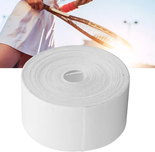 Vista 5 de VGEBY Cinta de raqueta, protector de raqueta de tenis de squash ampliado para equipo deportivo (Blanco) Cinta de tenis