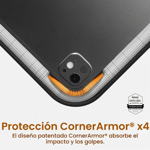 Vista 3 de tomtoc Funda protectora delgada y de 360° para iPad Air de 11 pulgadas y iPad Pro M5/M4/M3, iPad 2025 A16, funda resistente al agua con CornerArmor
