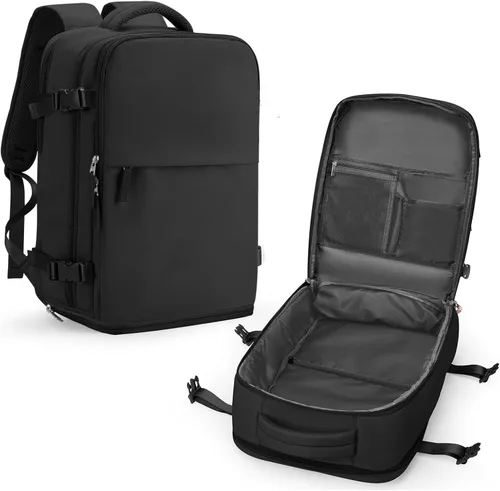 Vista 9 de coowoz Mochila de mano para mujeres y hombres, mochila de viaje aprobada por aerolíneas, mochila deportiva para laptop, A- Beige, Compacto