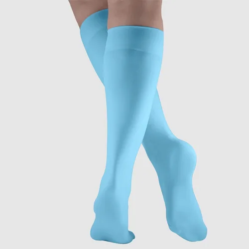 Vista 3 de CRS Cross Calcetines de patinaje artístico 2 pares de medias altas hasta la rodilla para patines de hielo calcetines de patinaje con pies medias