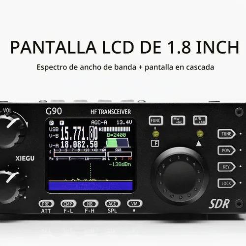 Vista 3 de Xiegu G90 Radio Transceptor HF 20W Estructura SDR SSB/CW/AM/FM con Sintonizador de Antena Auto Integrado